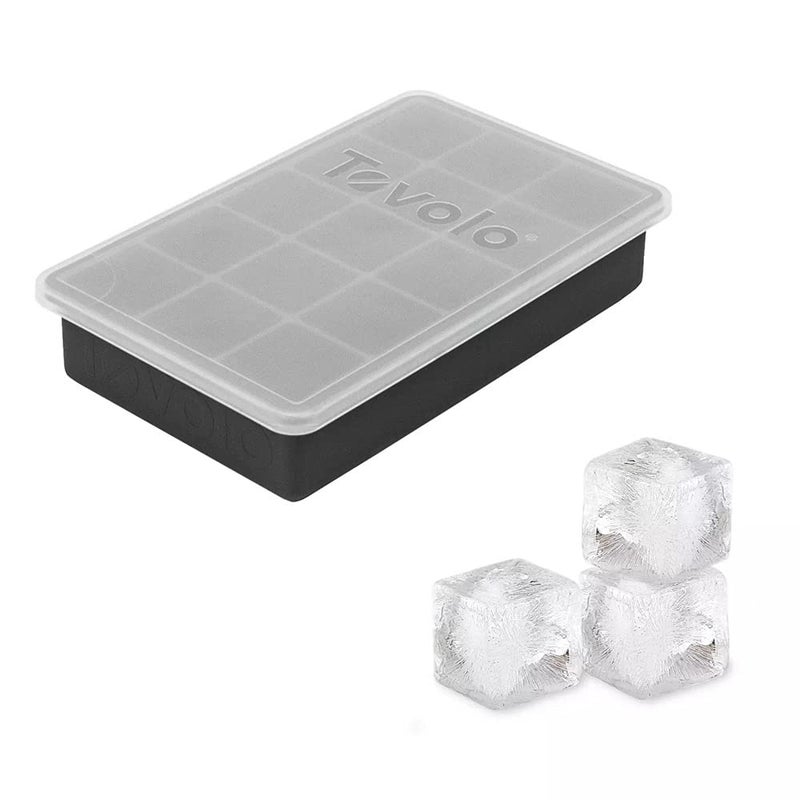 Tovolo Silicone Ice Cube Tray with Lid for Freezer Charcoal Gray, Dishwasher Safe BPA Free Silicone Ice Cube Mold Tray with Cover, Easy Release 1 Inch Ice Cube for Coffee Cocktails Bourbon Whiskey - Image 2